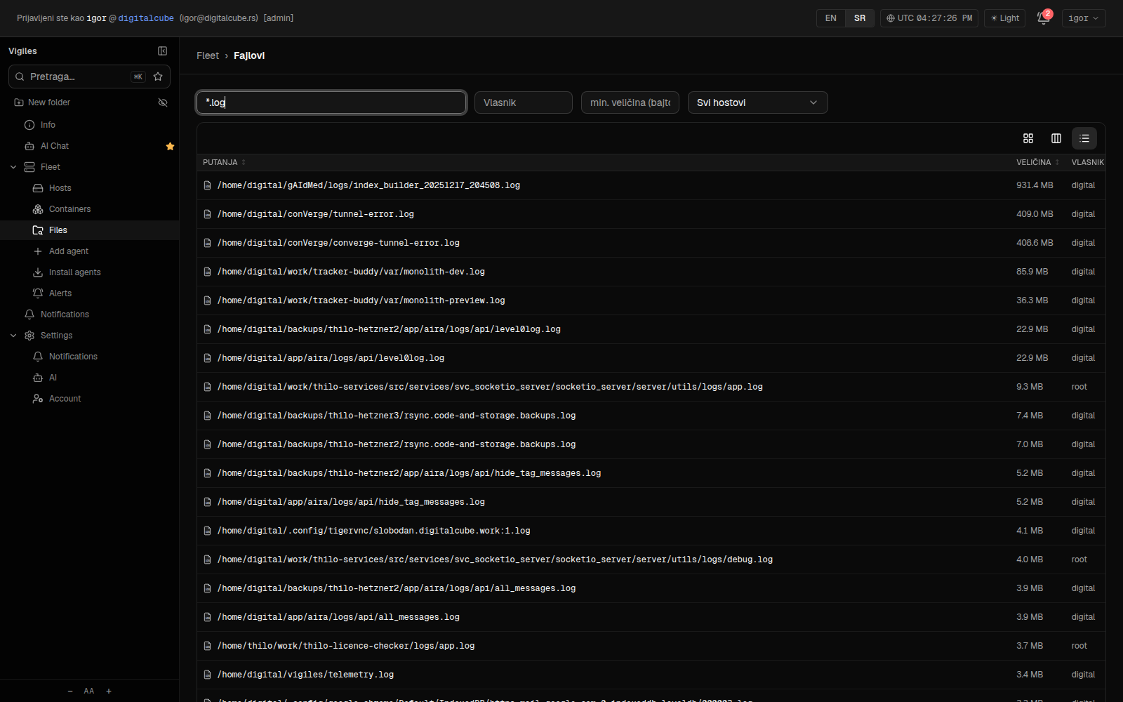 Fleet file search